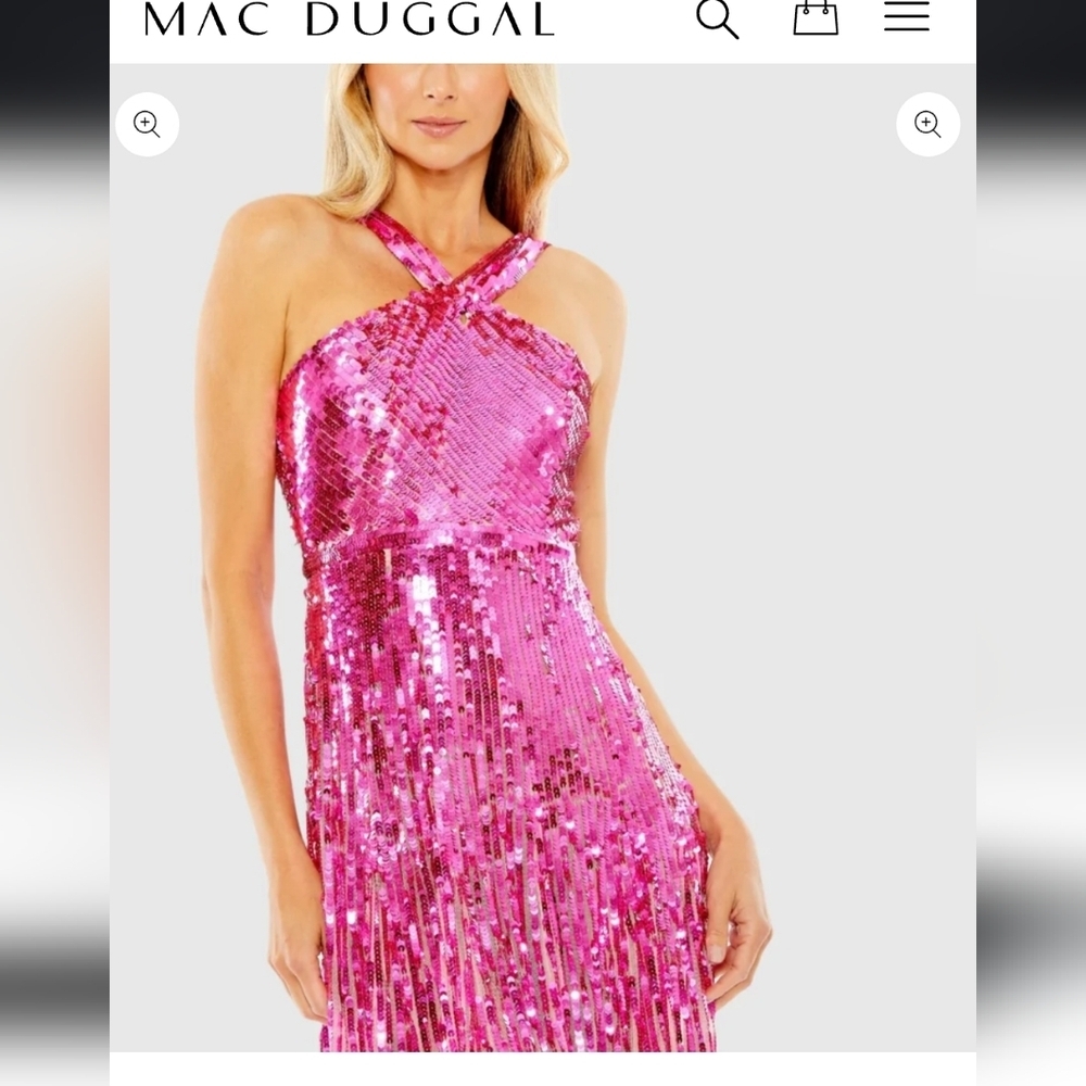 Mac Duggal Pink Sequined Gown​ - Picture 2 of 3